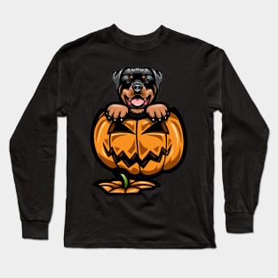 Halloween Rottweiler Pumpkin Long Sleeve T-Shirt